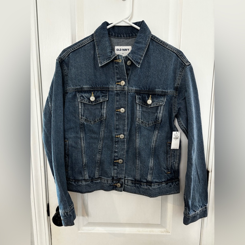 Women's NWT Old Navy Small Classic Denim Jacket medium wash